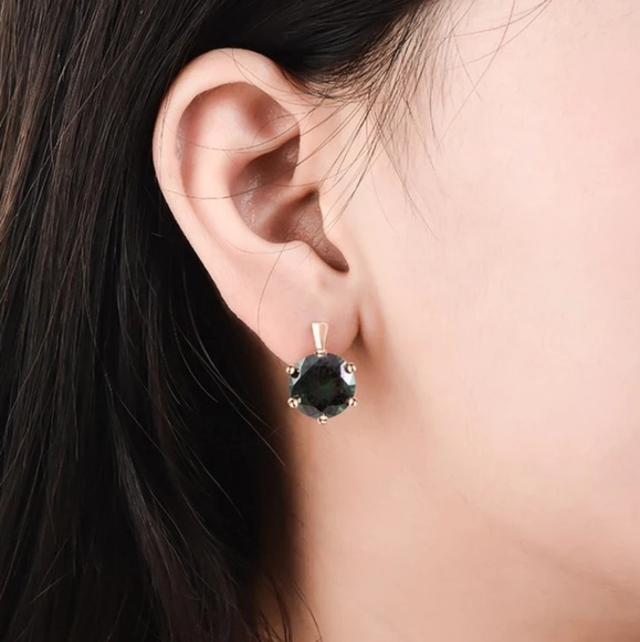 Brilliant Large CZ Rose Gold Color Earrings - Picture 6 of 6